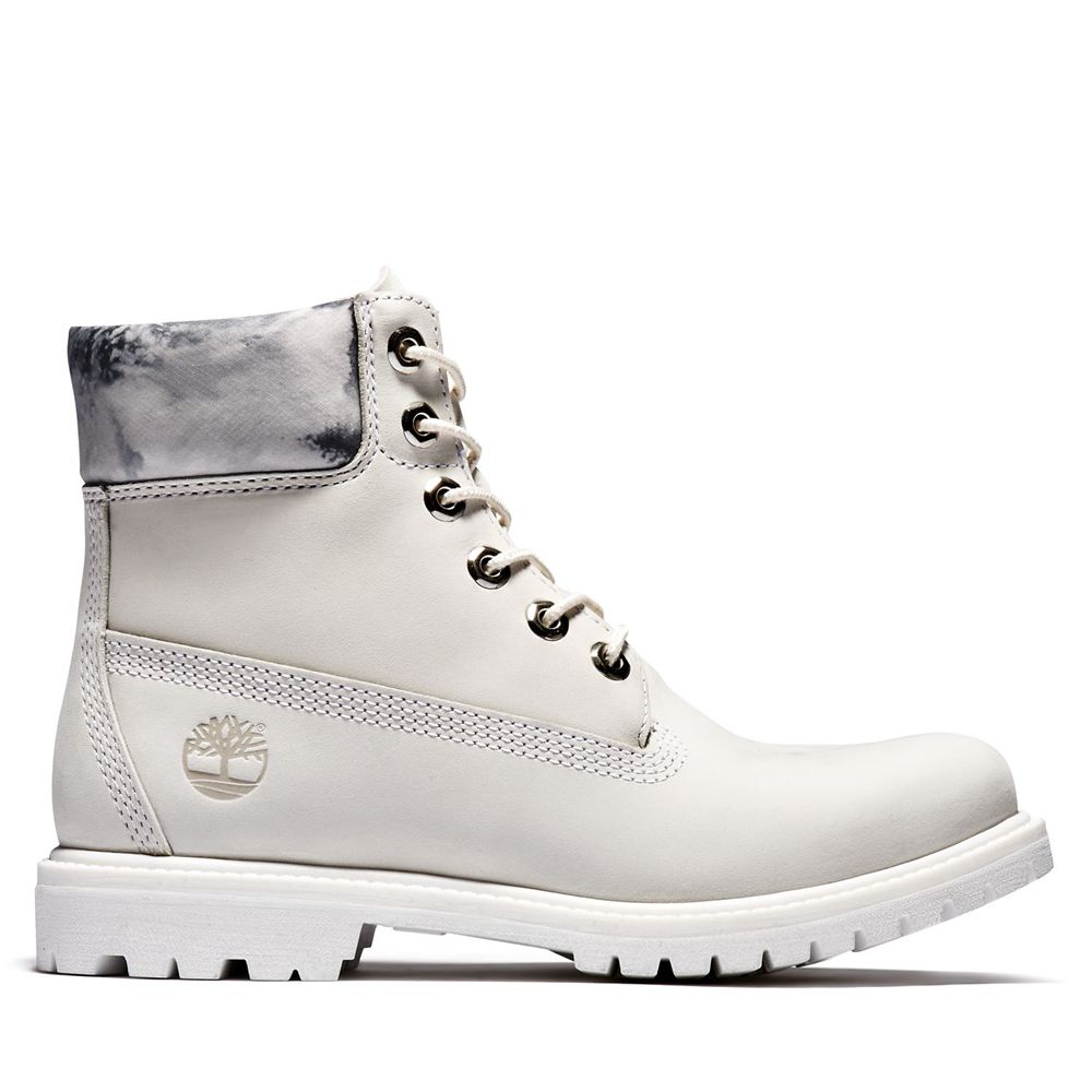 Bototos Timberland Mujer 6-Inch Premium Waterproof Blancas - Chile CHF-684521